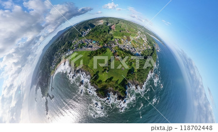 空撮「青森県」種差海岸を360度撮影・全天球 118702448