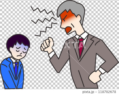 過剰な叱責をされる男性社員 118702678
