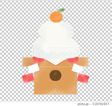 シンプルな鏡餅の水彩風イラスト　 118702857