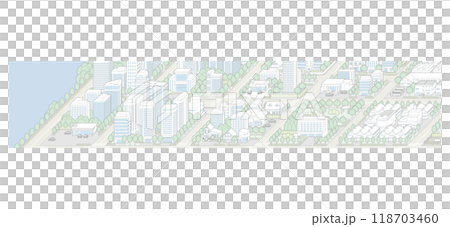 城市景觀的 3D 插圖。 118703460