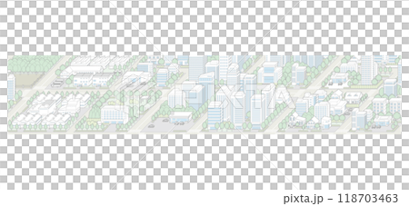 城市景觀的 3D 插圖。 118703463