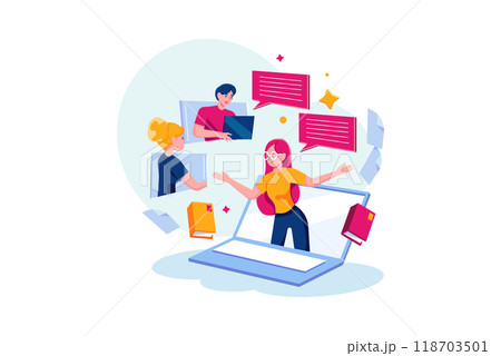The woman learn communication skills with online class The woman learn communication skills with online class 118703501