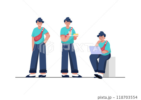 Character Poses Illustration concept. Flat illustration isolated on white background 118703554