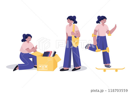 Character Poses Illustration concept. Flat illustration isolated on white background 118703559