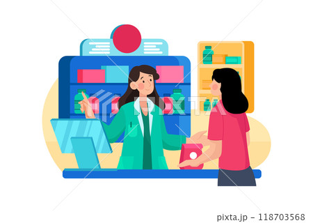 Doctor pharmacist in a drugstore 118703568