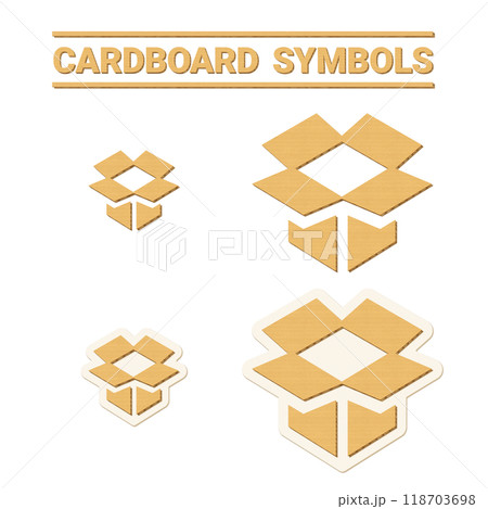 ダンボール素材で作成した、ダンボールのマーク ダンボール素材で作成した、ダンボールのマーク 118703698