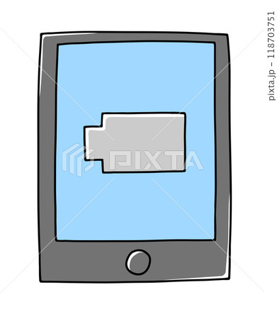 ゆるめシンプルな充電のなくなったスマートフォン ベタ塗り ゆるめシンプルな充電のなくなったスマートフォン ベタ塗り 118703751