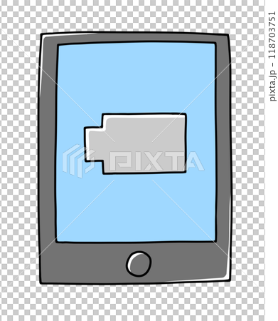 ゆるめシンプルな充電のなくなったスマートフォン ベタ塗り ゆるめシンプルな充電のなくなったスマートフォン ベタ塗り 118703751