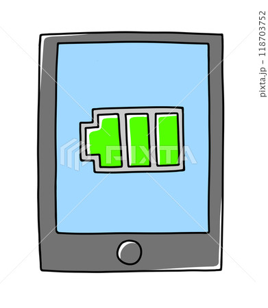 ゆるめシンプルなフル充電されたスマートフォン ベタ塗り ゆるめシンプルなフル充電されたスマートフォン ベタ塗り 118703752