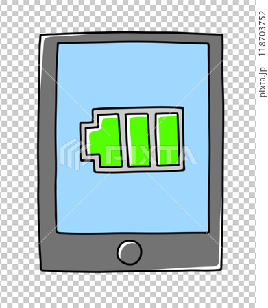 ゆるめシンプルなフル充電されたスマートフォン ベタ塗り ゆるめシンプルなフル充電されたスマートフォン ベタ塗り 118703752