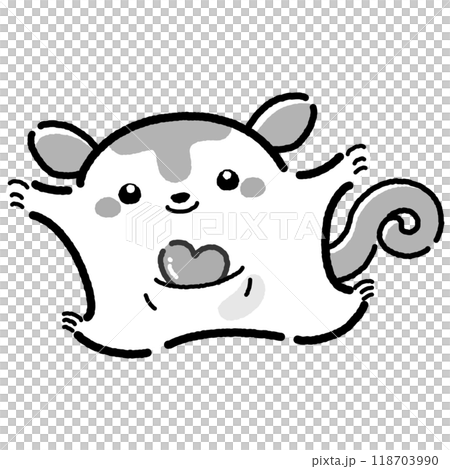 シンプルでかわいい手描きモモンガのキャラクター（正面） 118703990