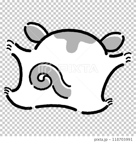 シンプルでかわいい手描きモモンガのキャラクター（後ろ姿） 118703991