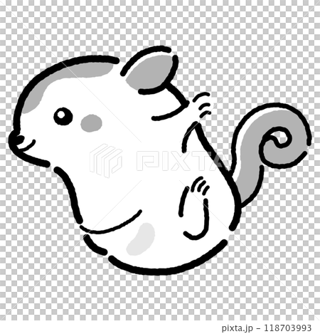 シンプルでかわいい手描きモモンガのキャラクター（横向き） 118703993