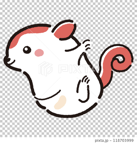 Simple and cute hand-drawn flying squirrel character (landscape) 118703999