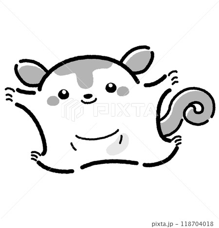 シンプルでかわいい手描きモモンガのキャラクター（正面） 118704018