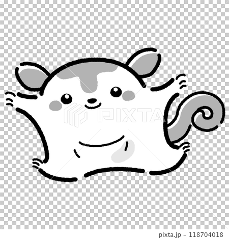 シンプルでかわいい手描きモモンガのキャラクター（正面） 118704018