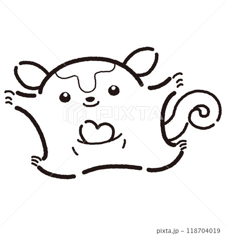 シンプルでかわいい手描きモモンガのキャラクター（正面） 118704019