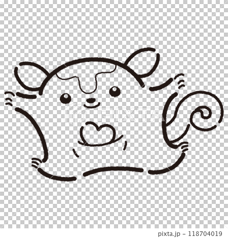 シンプルでかわいい手描きモモンガのキャラクター（正面） 118704019