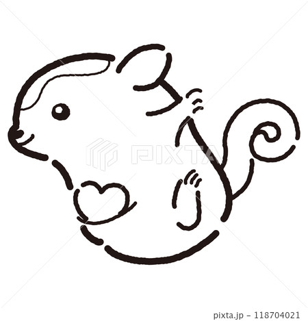 シンプルでかわいい手描きモモンガのキャラクター(横向き) シンプルでかわいい手描きモモンガのキャラクター(横向き) 118704021