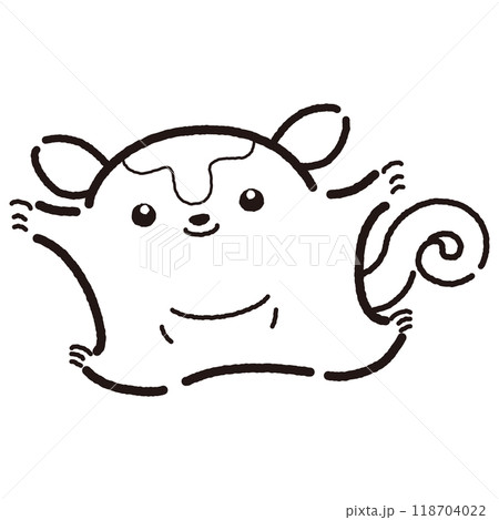 シンプルでかわいい手描きモモンガのキャラクター（正面） 118704022