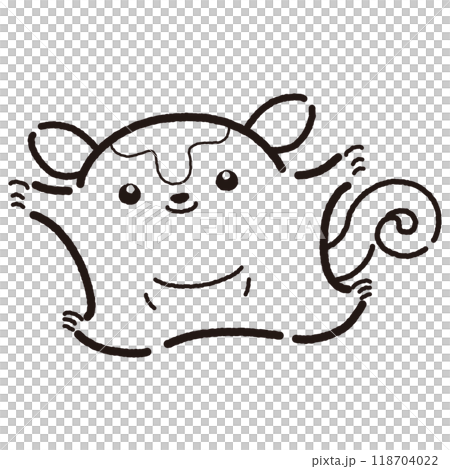 シンプルでかわいい手描きモモンガのキャラクター（正面） 118704022