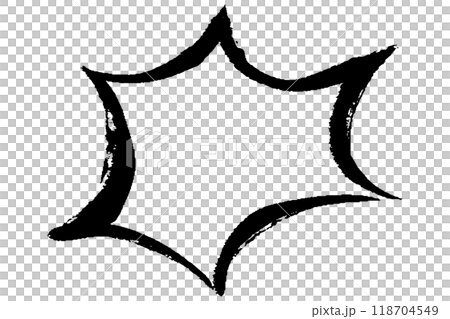 Illustration of a jagged speech bubble written with a brush 118704549