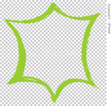 Illustration of a jagged speech bubble written with a brush 118704552