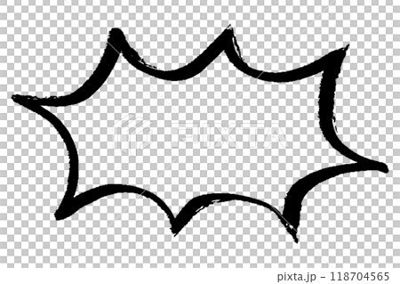 Illustration of a jagged speech bubble written with a brush Illustration of a jagged speech bubble written with a brush 118704565