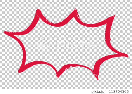 Illustration of a jagged speech bubble written with a brush Illustration of a jagged speech bubble written with a brush 118704566