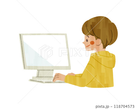 パソコンを使っている男性-ガッシュ 118704573