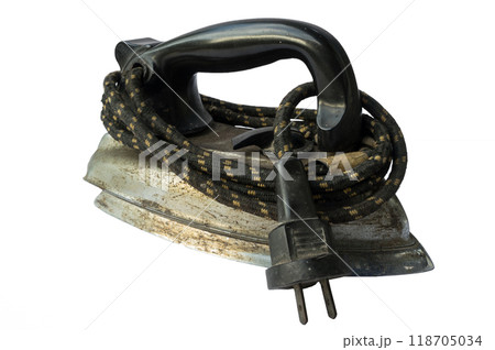 Old iron on white background 118705034