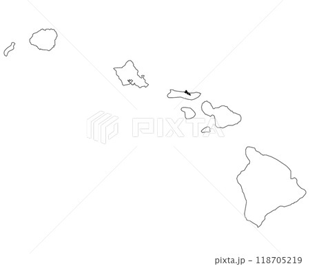 Map of kalawao County in Hawaii state on white background. single County map highlighted by black color on Hawaii map. UNITED STATES, US Map of kalawao County in Hawaii state on white background. single County map highlighted by black color on Hawaii map. UNITED STATES, US 118705219