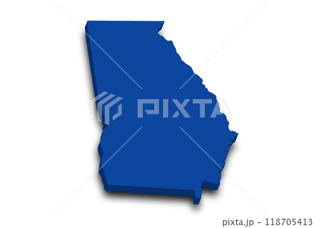 3d Map of Georgia state with color. United State of America, US, United State 118705413