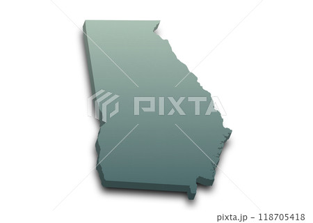 3d Map of Georgia state with color. United State of America, US, United State 3d Map of Georgia state with color. United State of America, US, United State 118705418