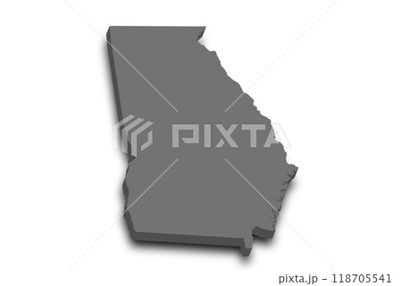 3d Map of Georgia state with color. United State of America, US, United State 3d Map of Georgia state with color. United State of America, US, United State 118705541