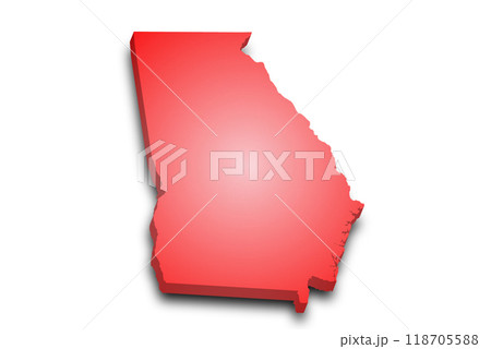 3d Map of Georgia state with color. United State of America, US, United State 118705588