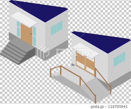 Isometric entrance hall before and after renovation image Isometric entrance hall before and after renovation image 118705641