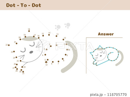 点つなぎ ねこパズル 点つなぎ ねこパズル 118705770
