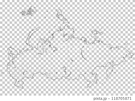 白地図 ロシア(メルカトル図法) 白地図 ロシア(メルカトル図法) 118705871