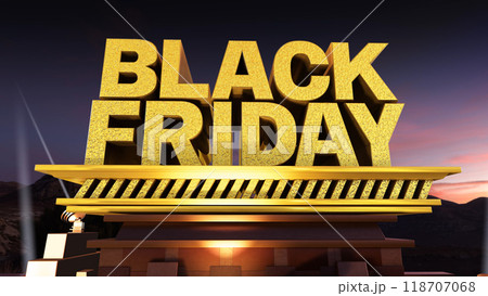 BLACK FRIDAY 3D 金文字 テキスト 118707068