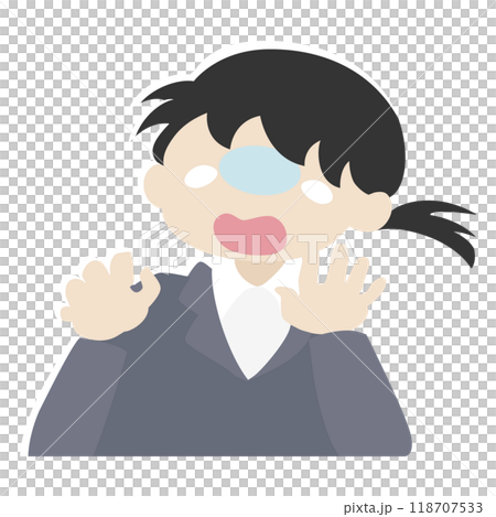 驚いて青ざめるスーツを着た女性のイラスト 118707533