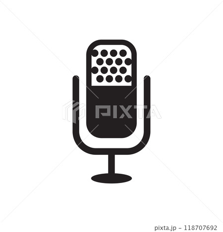 Mic podcast icon logo design template isolated illustration Mic podcast icon logo design template isolated illustration 118707692