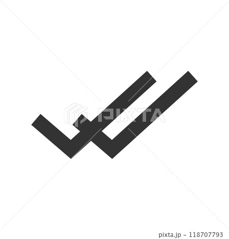 Double check icon logo design template isolated illustration 118707793