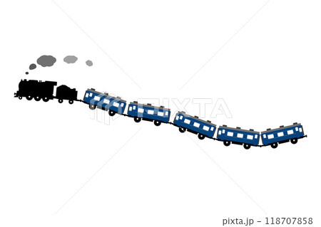 飛んでいるSLと客車のベクターイラスト 飛んでいるSLと客車のベクターイラスト 118707858