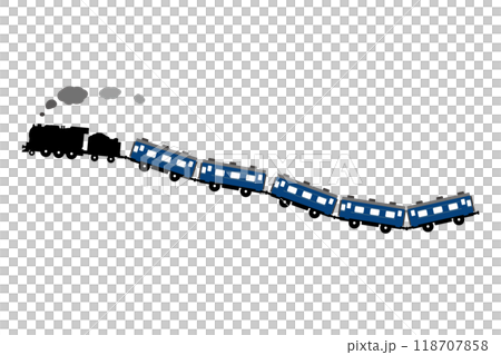 飛んでいるSLと客車のベクターイラスト 飛んでいるSLと客車のベクターイラスト 118707858