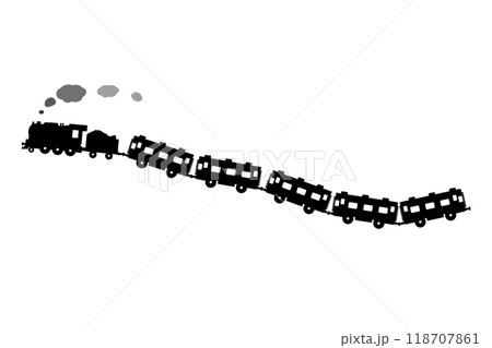 飛んでいるSLと客車のベクターイラスト 飛んでいるSLと客車のベクターイラスト 118707861