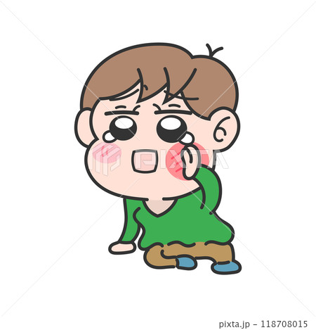 叩かれた男の子 118708015