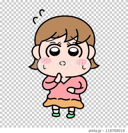 心配している女の子 心配している女の子 118708018