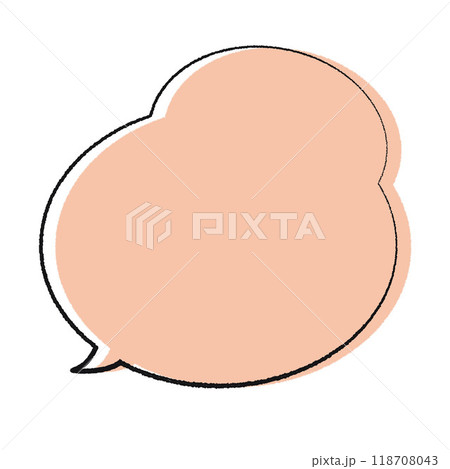 手書き風吹き出し　パステルカラーオレンジ 118708043