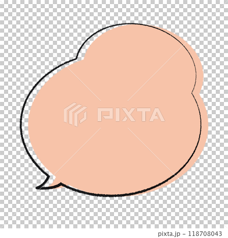 手書き風吹き出し　パステルカラーオレンジ 118708043